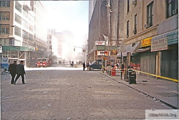 September 11, 2001 WTC View on Street